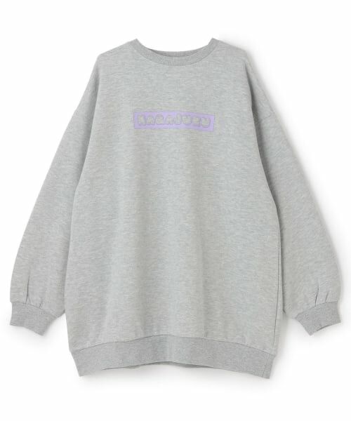 Lovetoxic / ラブトキシック ミニ丈・ひざ丈ワンピース | 【裏起毛】フォトバックチュニックワンピース（トップ グレー）