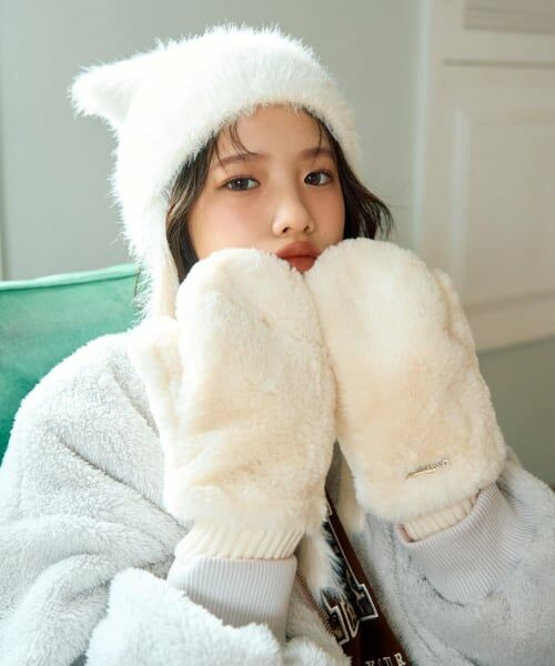 Lovetoxic / ラブトキシック 手袋 | フェイクファー手袋（アイボリー）