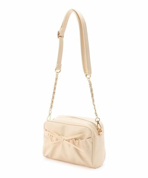 Lovetoxic / ラブトキシック ショルダーバッグ | ギャザーポケットリボンショルダー（アイボリー）