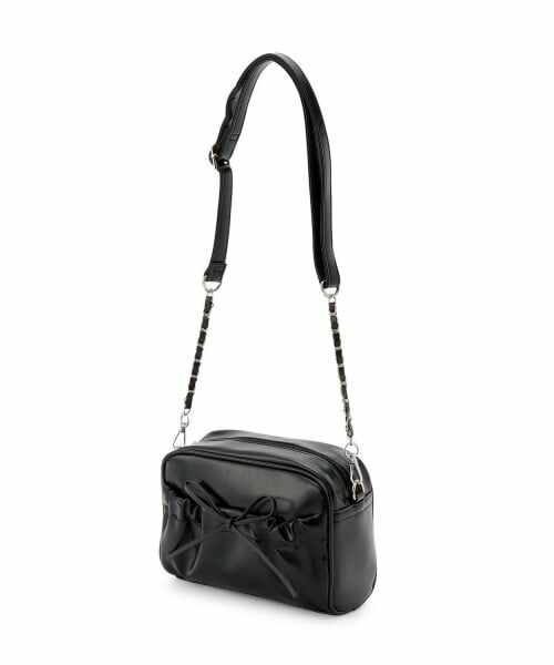 Lovetoxic / ラブトキシック ショルダーバッグ | ギャザーポケットリボンショルダー（黒）