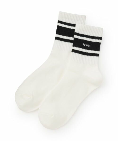 Lovetoxic / ラブトキシック ソックス | ライン刺しゅうクルーソックス（オフ ホワイト）