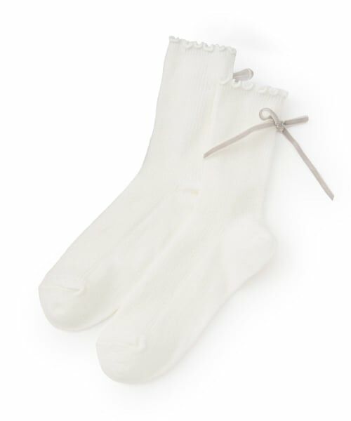 Lovetoxic / ラブトキシック ソックス | メローリボンクルーソックス（オフ ホワイト）