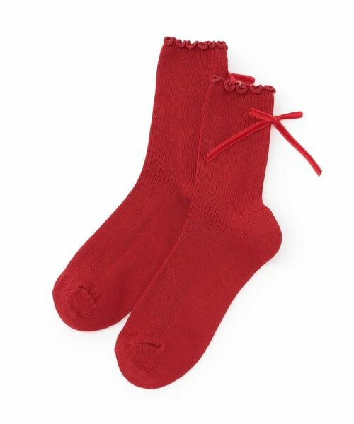 Lovetoxic / ラブトキシック ソックス | メローリボンクルーソックス（赤）