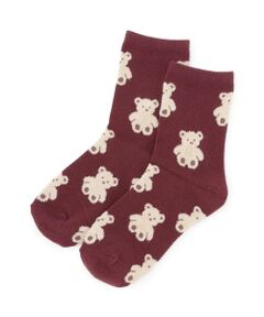 Lovetoxic / ラブトキシック ソックス | クマ総柄クルーソックス