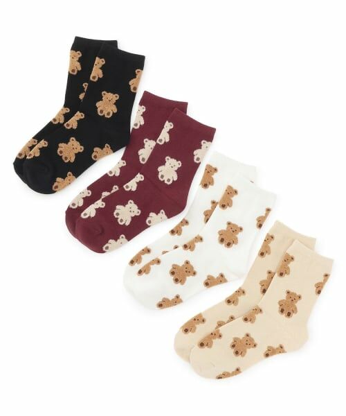 Lovetoxic / ラブトキシック ソックス | クマ総柄クルーソックス | 詳細3