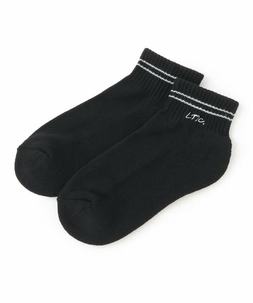 Lovetoxic / ラブトキシック ソックス | ロゴ刺しゅうクルブシ丈パイルソックス（黒）