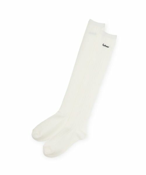 Lovetoxic / ラブトキシック ソックス | リブ刺しゅうニーハイソックス（白）
