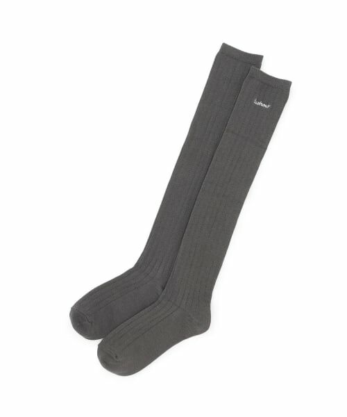 Lovetoxic / ラブトキシック ソックス | リブ刺しゅうニーハイソックス（チャコール）