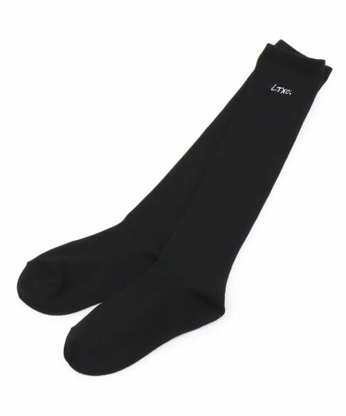 Lovetoxic / ラブトキシック ソックス | LTXC刺しゅうリブハイソックス（黒）