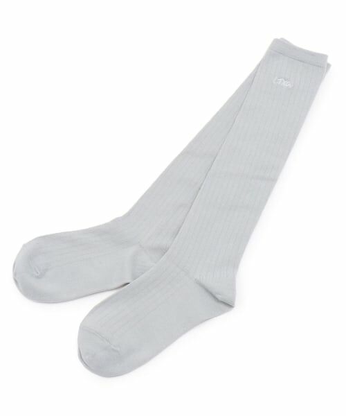 Lovetoxic / ラブトキシック ソックス | LTXC刺しゅうリブハイソックス（シルバー グレー）