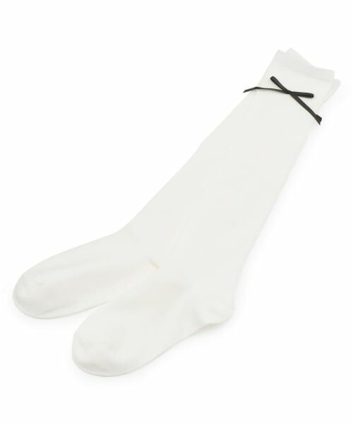 Lovetoxic / ラブトキシック ソックス | リボンハイソックス（オフ ホワイト）