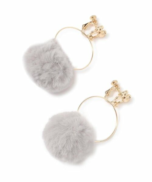 Lovetoxic / ラブトキシック ピアス・イヤリング | ファーイヤリング（グレー）