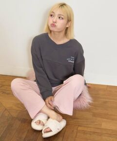 Lovetoxic / ラブトキシック ルームウェア | 【ルームウェア/パジャマ】Vネックミニ裏毛長袖トップス＆パンツセット