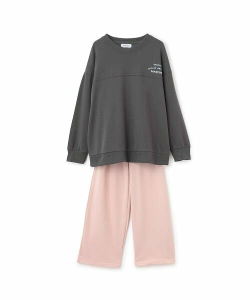 Lovetoxic / ラブトキシック ルームウェア | 【ルームウェア/パジャマ】Vネックミニ裏毛長袖トップス＆パンツセット | 詳細1