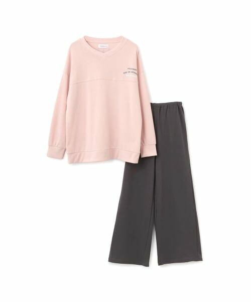 Lovetoxic / ラブトキシック ルームウェア | 【ルームウェア/パジャマ】Vネックミニ裏毛長袖トップス＆パンツセット | 詳細3