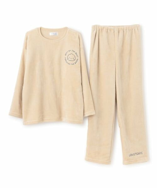 Lovetoxic / ラブトキシック ルームウェア | 【ルームウェア/パジャマ】アニマルサークル刺繍あったかトップス＆パンツセット | 詳細5