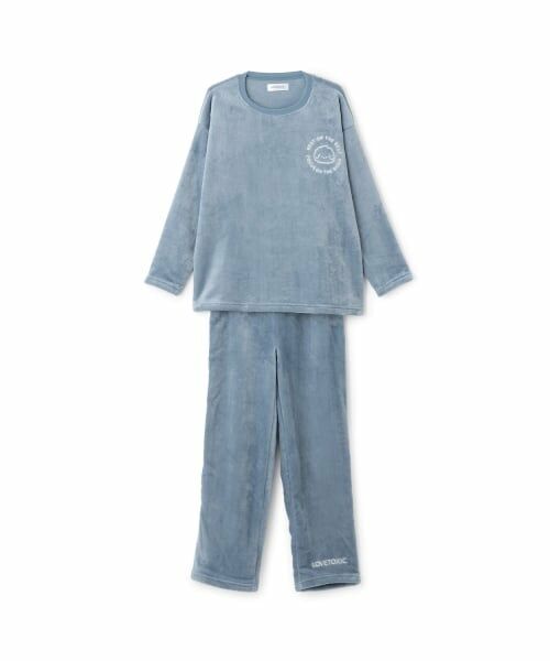 Lovetoxic / ラブトキシック ルームウェア | 【ルームウェア/パジャマ】アニマルサークル刺繍あったかトップス＆パンツセット（ブルー）