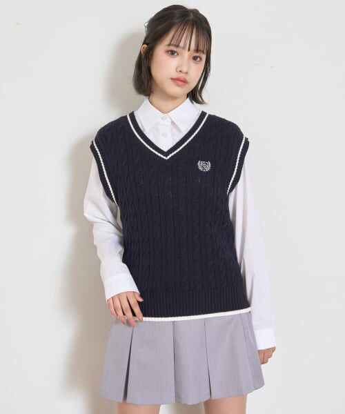 Lovetoxic / ラブトキシック ダウンジャケット・ベスト | 【卒服・セレモニー】【洗える】スクールニットベスト | 詳細2