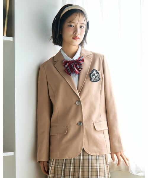 Lovetoxic / ラブトキシック テーラードジャケット | 【卒服・セレモニー】エンブレムつきテーラードジャケット（ベージュ）