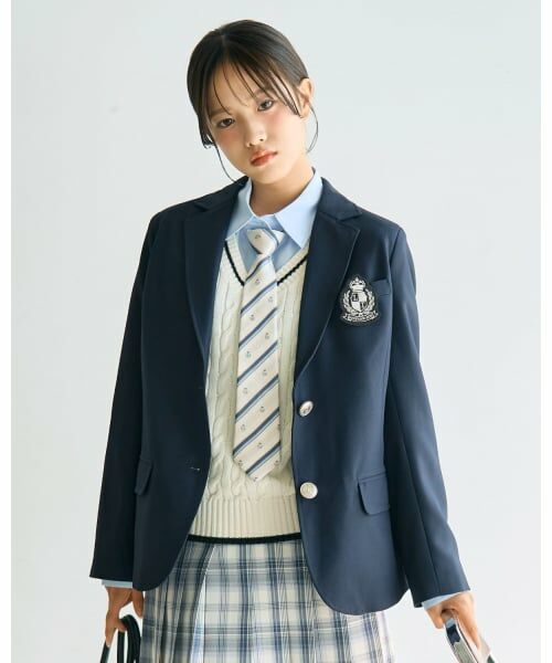 Lovetoxic / ラブトキシック テーラードジャケット | 【卒服・セレモニー】エンブレムつきテーラードジャケット（紺）