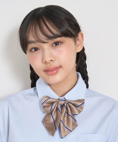 Lovetoxic / ラブトキシック ネクタイ | 【卒服・セレモニー】レジメンタル柄リボンタイ（ベージュ）