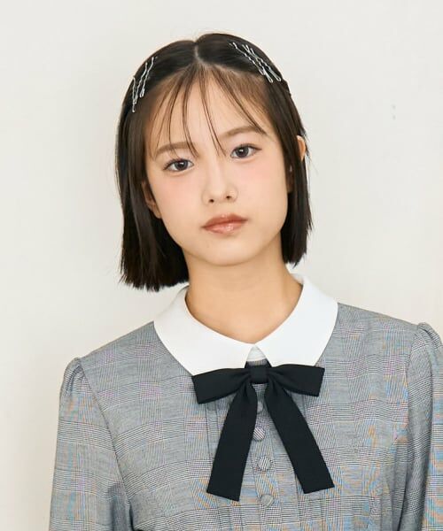 Lovetoxic / ラブトキシック ネクタイ | 【卒服・セレモニー】レジメンタル柄細リボンタイ（黒）