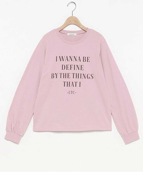 Lovetoxic / ラブトキシック Tシャツ | フロッキーロゴ長T（ピンク）
