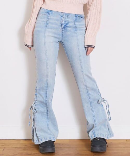 Lovetoxic / ラブトキシック その他パンツ | レースアップフレアデニムパンツ | 詳細1