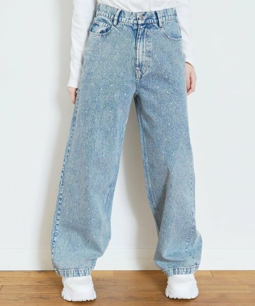 Lovetoxic / ラブトキシック その他パンツ | オシャ映えストーンデニムパンツ（ブルー）