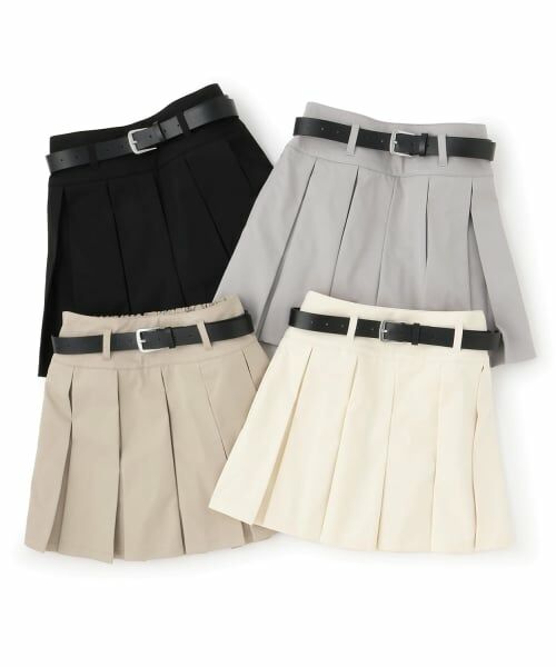 Lovetoxic / ラブトキシック ショート・ハーフ・半端丈パンツ | 【イージーケア】ベルトつきプリーツスカート | 詳細1