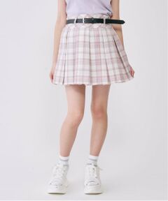 Lovetoxic / ラブトキシック ミニ・ひざ丈スカート | 【イージーケア】ベルトつきチェックプリーツスカート
