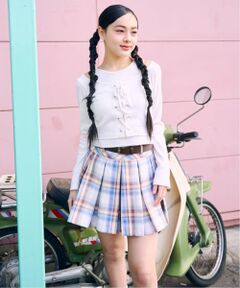 Lovetoxic / ラブトキシック ミニ・ひざ丈スカート | 【イージーケア】ベルトつきチェックプリーツスカート