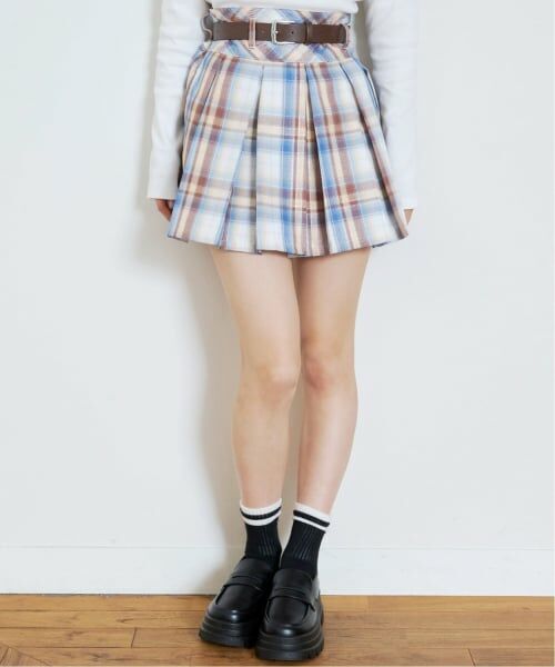 Lovetoxic / ラブトキシック ミニ・ひざ丈スカート | 【イージーケア】ベルトつきチェックプリーツスカート | 詳細2