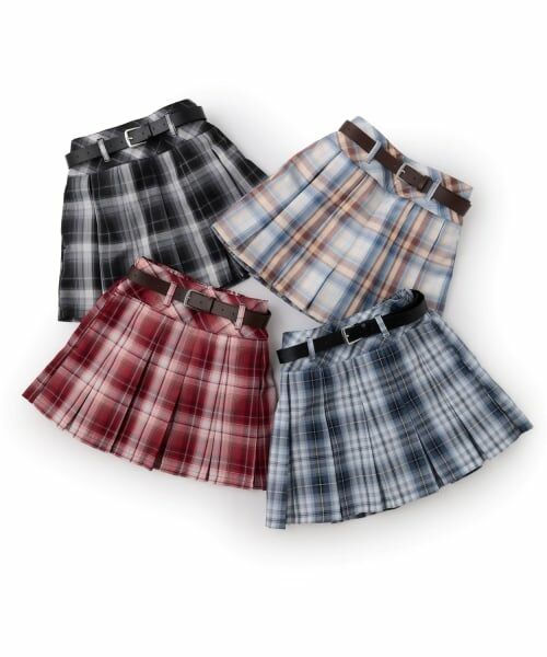 Lovetoxic / ラブトキシック ミニ・ひざ丈スカート | 【イージーケア】ベルトつきチェックプリーツスカート | 詳細3