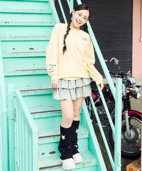 Lovetoxic / ラブトキシック ミニ・ひざ丈スカート | アソートティアードフリルスカート（ブルー）