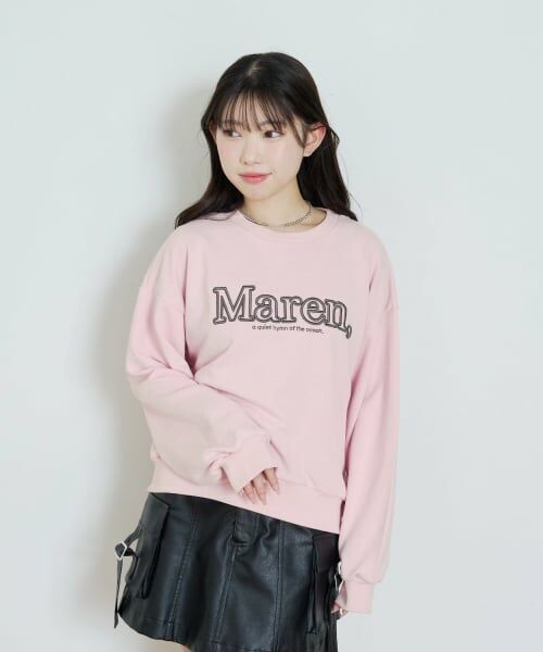 Lovetoxic / ラブトキシック スウェット | 【秒かわトップス】立体ロゴ刺しゅうベーシックトレーナー（ピンク）