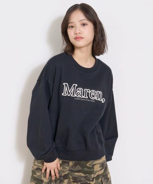 Lovetoxic / ラブトキシック スウェット | 【秒かわトップス】立体ロゴ刺しゅうベーシックトレーナー（黒）