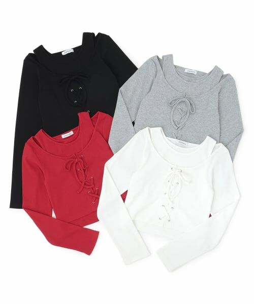 Lovetoxic / ラブトキシック Tシャツ | レースアップテレコ長袖シャツ | 詳細1