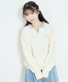 Lovetoxic / ラブトキシック ニット・セーター | 【アラエル】W衿スキッパーニット