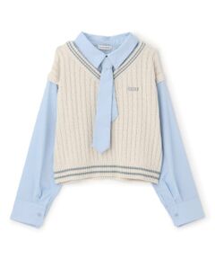 Lovetoxic / ラブトキシック ニット・セーター | 【アラエル】ネクタイつきレイヤードベスト