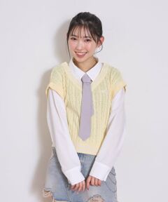 Lovetoxic / ラブトキシック ニット・セーター | 【アラエル】ネクタイつきレイヤードベスト