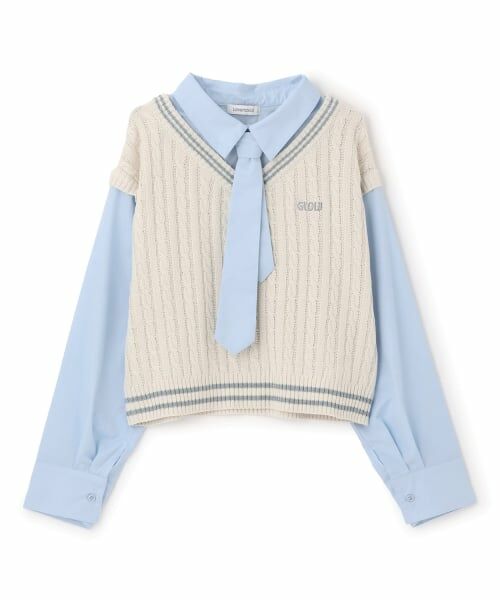 Lovetoxic / ラブトキシック ニット・セーター | 【アラエル】ネクタイつきレイヤードベスト(アイボリー)