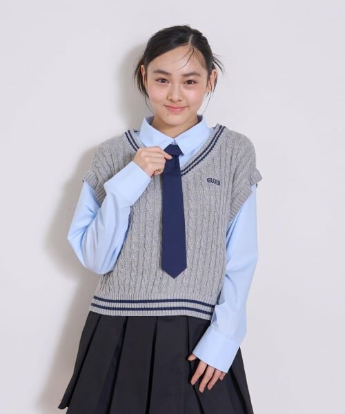 Lovetoxic / ラブトキシック ニット・セーター | 【アラエル】ネクタイつきレイヤードベスト(トップ グレー)