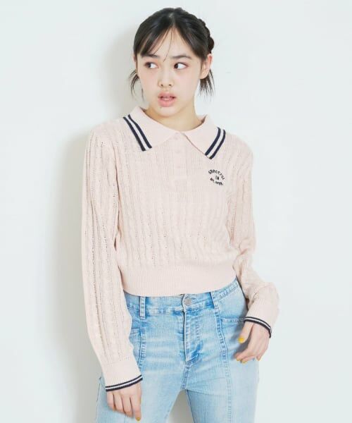 Lovetoxic / ラブトキシック ニット・セーター | 【洗える】ケーブル長袖ポロニット | 詳細2