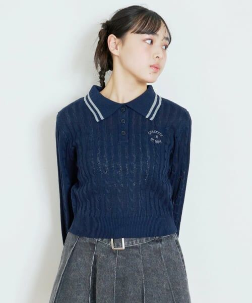Lovetoxic / ラブトキシック ニット・セーター | 【洗える】ケーブル長袖ポロニット | 詳細8