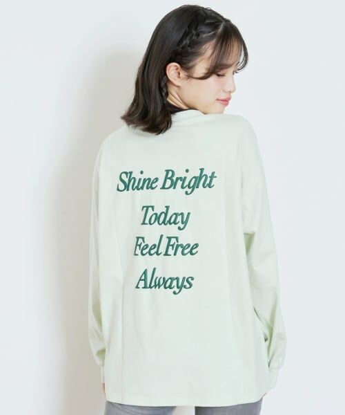 Lovetoxic / ラブトキシック Tシャツ | 【GOODPRICE】【綿100%】バックロゴカラー長袖T（ライト グリーン）