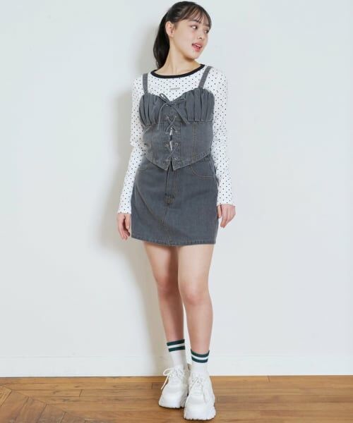 Lovetoxic / ラブトキシック キャミソール・チューブトップ | デニムスカートセットアップ | 詳細1