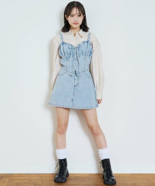 Lovetoxic / ラブトキシック キャミソール・チューブトップ | デニムスカートセットアップ | 詳細2