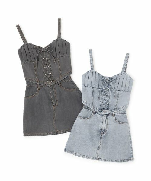 Lovetoxic / ラブトキシック キャミソール・チューブトップ | デニムスカートセットアップ | 詳細3