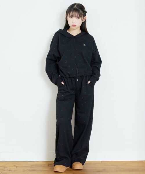Lovetoxic / ラブトキシック その他パンツ | キラキラロングパンツセットアップ（黒）
